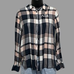 Alpha Xi Delta Navy & Pink Flannel